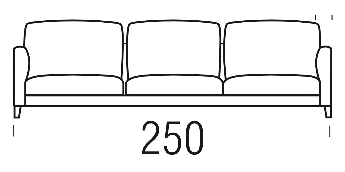 Beltá / Frajumar designové sedačky Slim 250 cm Sedací soupravy