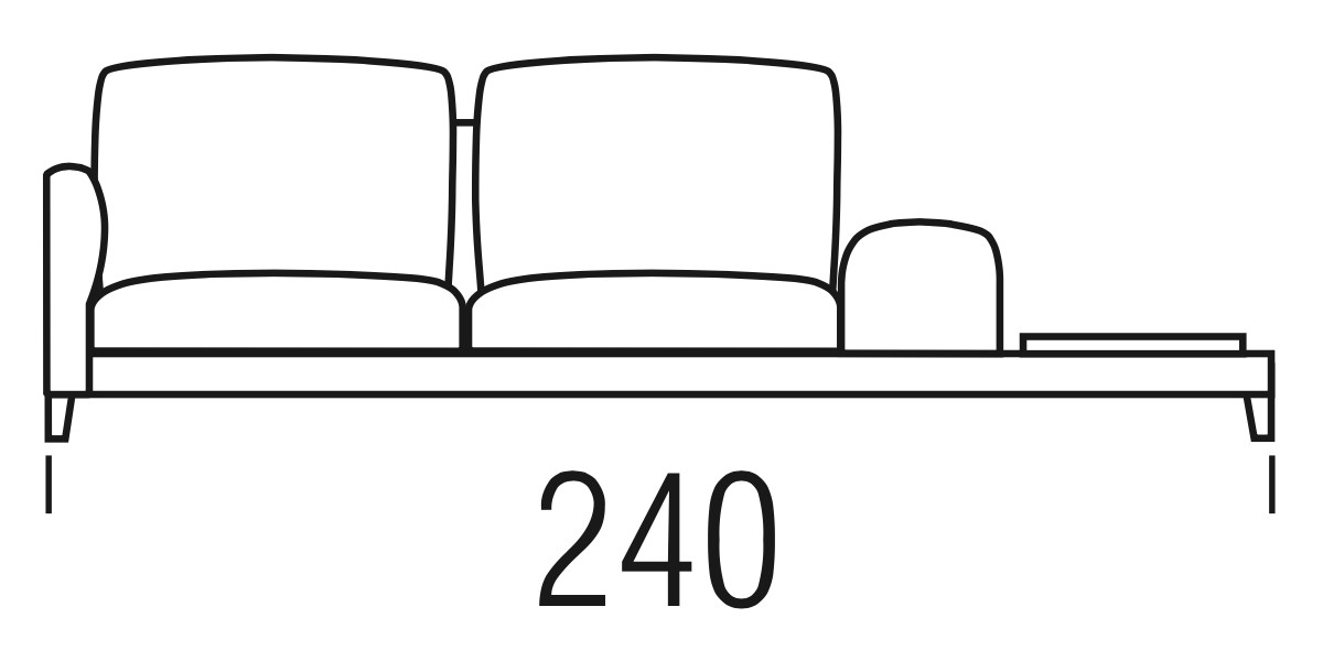 Beltá / Frajumar designové sedačky Slim 240 cm Sedací soupravy