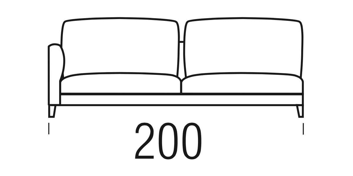 Beltá / Frajumar designové sedačky Slim 200cm open Sedací soupravy