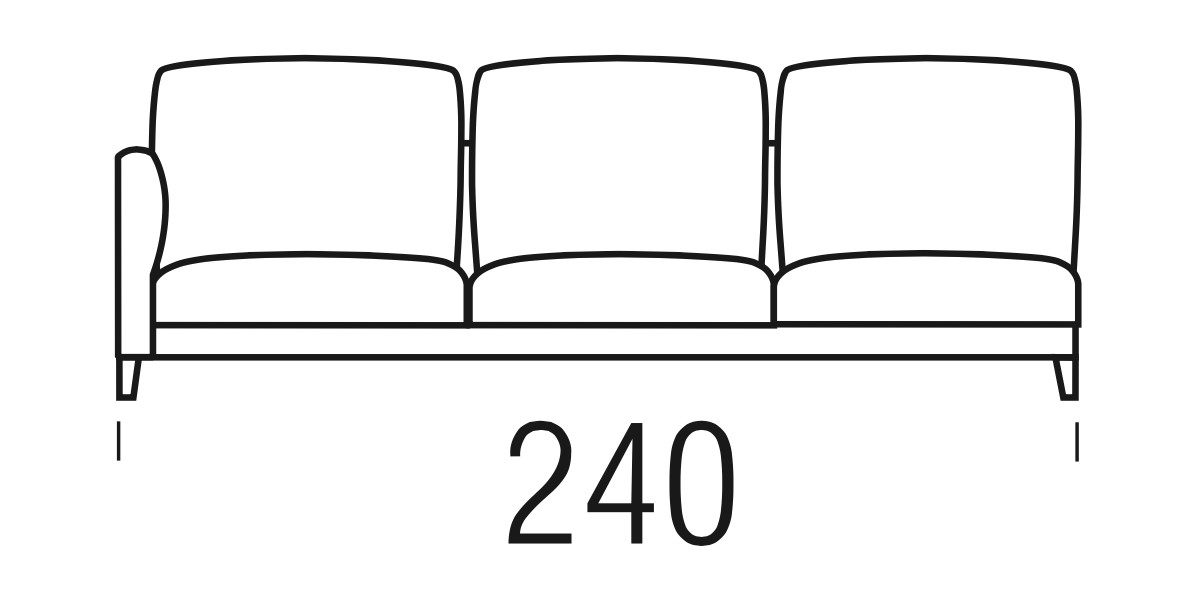 Beltá / Frajumar designové sedačky Slim 240cm open Sedací soupravy