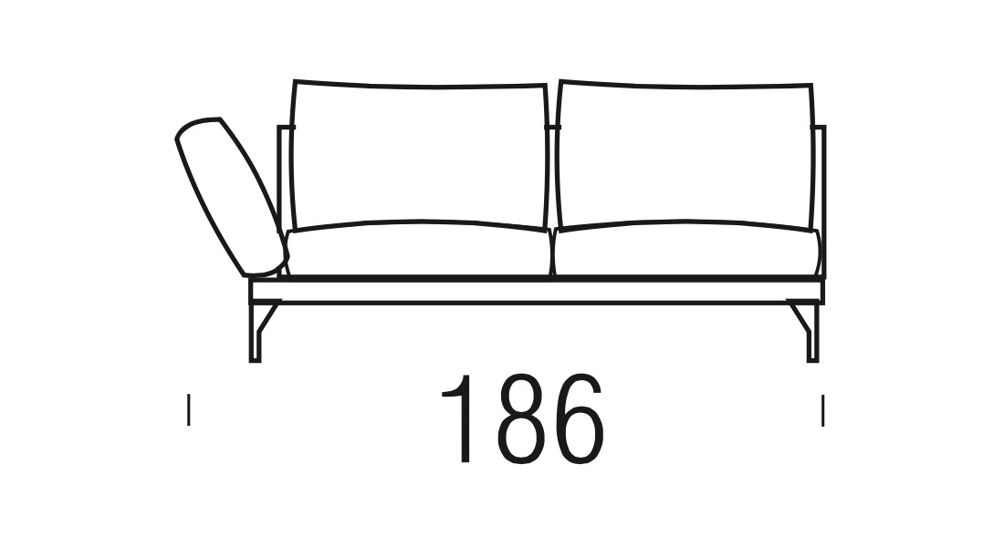 Beltá / Frajumar designové sedačky Asso 186cm open Sedací soupravy