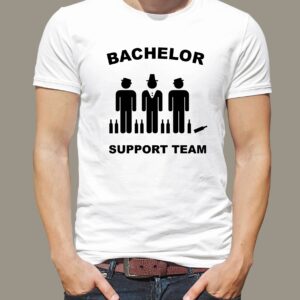 Pánské tričko Bachelor Bílé tričko s černým potiskem M - trička na rozlučku se svobodou