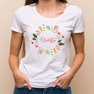 Květinové tričko jemný věneček - Nevěsta XXL - trička na rozlučku se svobodou