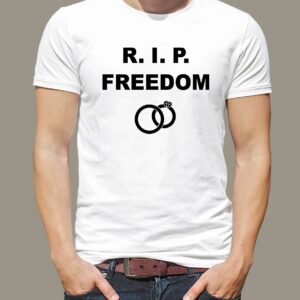 Pánské tričko - R. I. P. Bílá Černá M - trička na rozlučku se svobodou