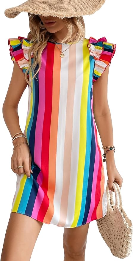 Floerns-Womens-Solid-V-Neck-Ruffle-Trim-Cap-Sleeve-Summer-Tunic-Dress-Amazon.jpg